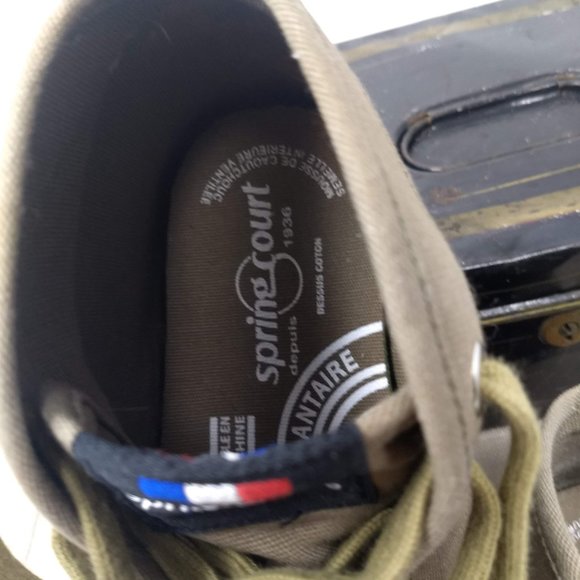 SPRING COURT OLIVE TWILL MEN'S SNEAKERS SIZE 45 EU - Picture 3 of 7